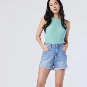 NWOT! Mavi high rise relaxed retro Clara denim roll cuff shorts
